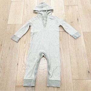 Primary Gray Bodysuit with Hood and Long Sleeves